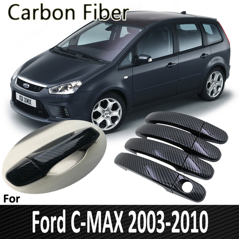Black Carbon Fiber for Ford C-MAX C MAX MK1 2003 2004 2005 2006 2007 2008 2009 2010 Door Handle Cover Sticker Car Accessories ► Photo 1/6