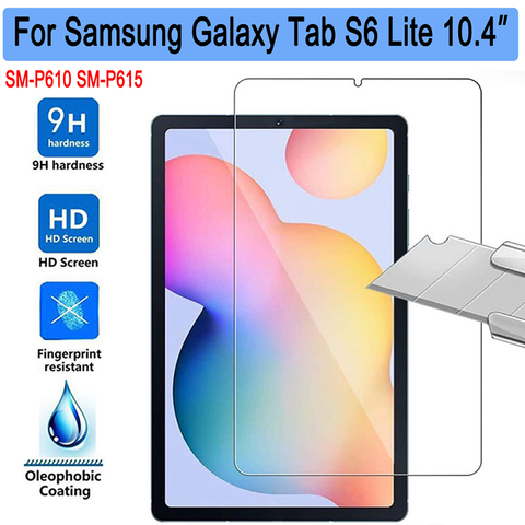 Tempered Glass For Samsung Galaxy Tab S6 Lite 10.4'' P610 P615 SM-P610 SM-P615 Screen Protector 9H 0.3mm Tablet Protective Film ► Photo 1/6