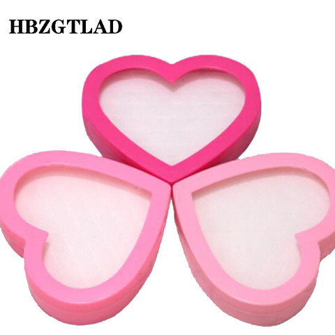 36 hole peach heart ring box 36 bit love plastic packing ring box children ring packing box ► Photo 1/6