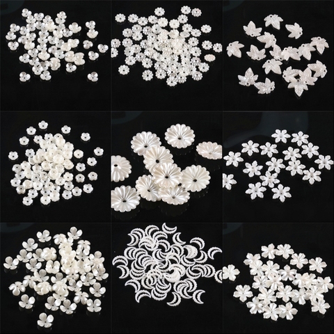 ABS Imitation Pearl Beaded Flower Half Round Beads Mix Flowers Hearts Bead DIY Clothing Accessories Jewelry Handmade Crafts ► Photo 1/6