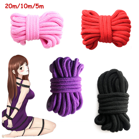 20 m/10 m/5 m  Soft Cotton Rope For Female Couple Sex Product Slaves BDSM Bondage Adult Games Binding Rope Role-Playing Sex Toys ► Photo 1/6