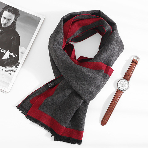 Chinese quality Silk Popular Autumn and Winter Man Business affairs Pure color Scarf man High-grade Cashmere Keep warm Collar ► Photo 1/6