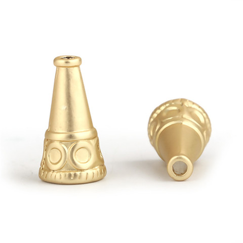 DoreenBeads Zinc Based Alloy Boho Chic Ethnic Style Tassel Beads Cap Cone Matt Gold Flower Jewelry DIY Charms Accessories, 5 PCs ► Photo 1/6