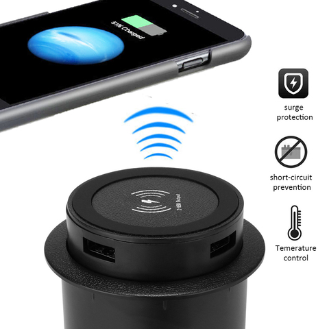 Fast Wireless Charger Desk Embeded QI Charging 10W Table Pad Universal For Samsung Apple iPhone Wireless Built-In QI Charger ► Photo 1/6