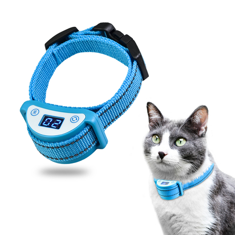 Paipaitek Shock Collar for Cats, Automatic Cat Barking Collar Cat Collars, Sound Vibration and Shock Waterproof and Rechargeable ► Photo 1/6