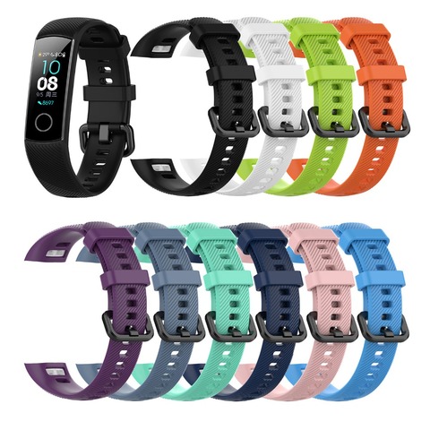 Silicone Wrist Strap For Huawei Honor Band 4 Standard Version Smart Wristband Women Men Sport Bracelet Band honor band 5 ► Photo 1/6