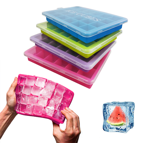 Silicone Ice Cube Maker Trays with Lids for Freezer Icecream Cold Drinks Whiskey Cocktails Kitchen Tools Accessories Ice Mold ► Photo 1/6