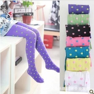 Baby Tights Child Girls Footed Heart Dots Tights Stockings Ballet Candy Colors Stocking Girl Tights girls kids baby pantyhose ► Photo 1/1