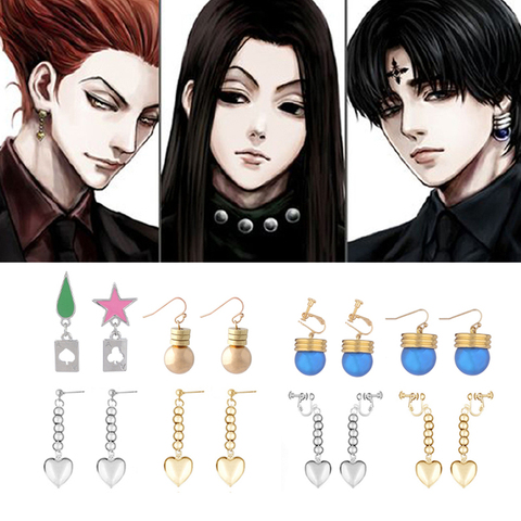 Anime Hunter X Hunter Cosplay Hisoka Earrings Gold Heart