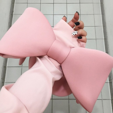 2022 New Spring Summer Woman New Personality Pink Color Spliced Bow Many Wear Methods Handbag All Match Evening Clutch Bags Cute ► Photo 1/6