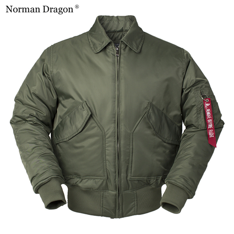 CWU/45P high quality thick nylon mens bomber jacket winter green black padded pilot flight jacket windproof ► Photo 1/6