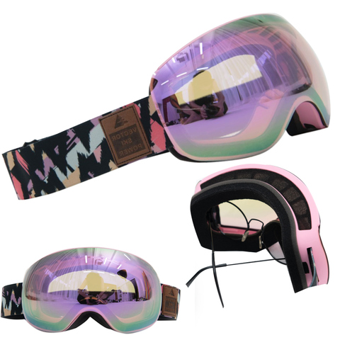 OTG Ski Goggles Snow Glasses Men UV400 Anti-fog Coatings Snowmobile Snowboard Skiing Women Sunglasses Outdoor Winter Sport 2022 ► Photo 1/5