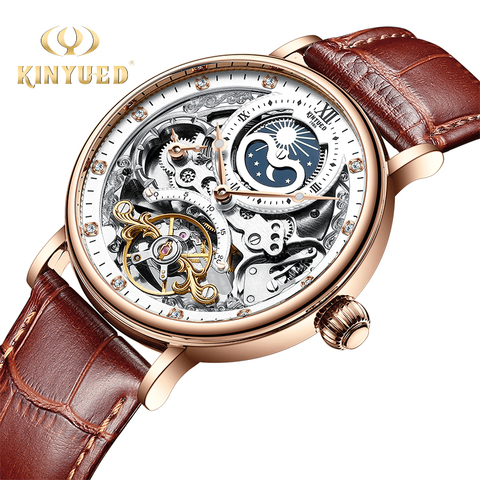 KINYUED Skeleton Watches Mechanical Automatic Watch Men Tourbillon Sport Clock Casual Business Moon Wrist Watch Relojes Hombre ► Photo 1/6