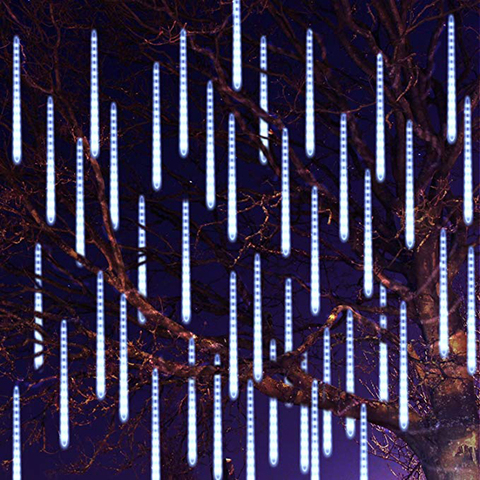 BEIAIDI 30CM 50CM Meteor Shower Rain LED Fairy String Light 8 Drop Raindrop Snow Falling Light Waterproof Cascading Tree Light ► Photo 1/6