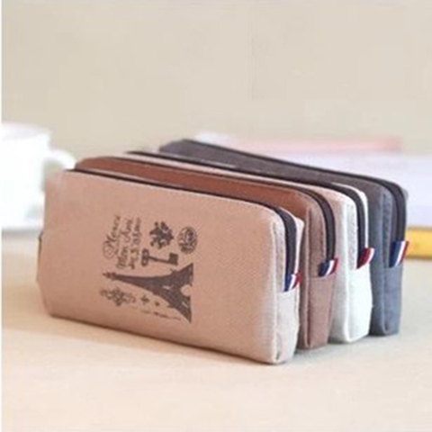 Retro Towers Linen Pencil Bag Students Paris Style Pencil Cases Stationery Material Escolar Office Supplies New Arrival ► Photo 1/6