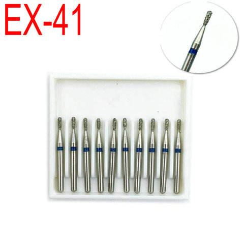 10pcs Dental Diamond Burs Drill Dental Dia-burs Medium FG 1.6M Dentist for High Speed Handpiece EX-41 ► Photo 1/5