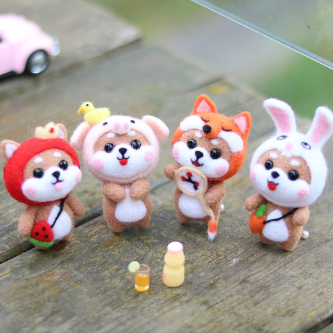 Watermelon Fox Head Rabbit Cute Animal wool needle felting Fashion Hot Handmade DIY Doll Toy Material Package Unfinish ► Photo 1/6