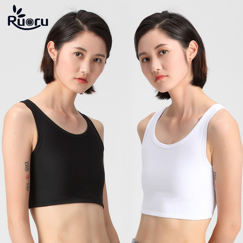 Ruoru Women Breast binder Buckle Short Chest Breast Binder Tops Shapers Casual Tran Top Breathable Buckle Tops Casual Vest ► Photo 1/6