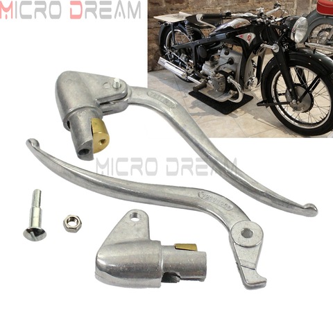 2pcs Aluminum Motorcycle Brake Clutch Lever Set for Zündapp DB DS DBK Dnepr Ural Sidecar KS750 K750 R51 R72 M1S Motorbike ► Photo 1/6