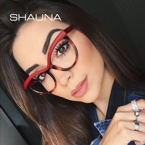 SHAUNA Fashion Mixed Colors Frame Women Cat Eye Glasses Frame Ladies Optical Eyeglasses Frames ► Photo 1/6