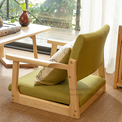 Chinese Armchair Back Support Folding Tatami Ergonomic Comfort Legless Floor Chair Compact Seat Living Room Furniture ► Photo 1/6