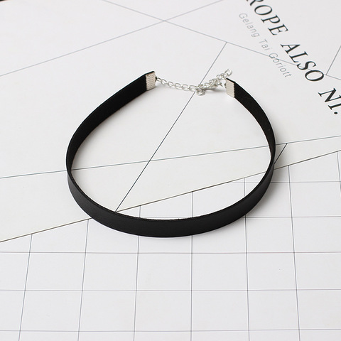 Simple Black Punk Choker Necklace for women Gothic Leather Chokers Necklaces Popular Party Statement Collar Jewelry ► Photo 1/6