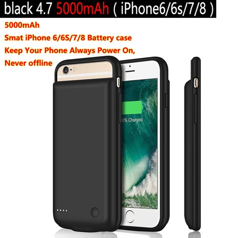 5000mAh Battery Charger Case for iPhone 6 6s 7 8 Power Bank Charging Case Battery Case Cover Ultra Slim External Back Pack ► Photo 1/6