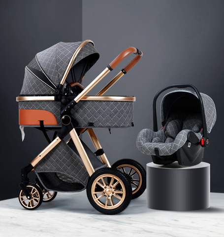 3 in 1 baby stroller Luxury High Landscape baby pram portable baby pushchair kinderwagen Baby Bassinet Foldable  baby car new ► Photo 1/6