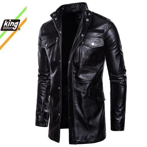 New High Quality Overcoat Men's Street Windbreaker Coat Plush Men Leather Locomotive Fur Clothing PU Casual Jacket Long ► Photo 1/5