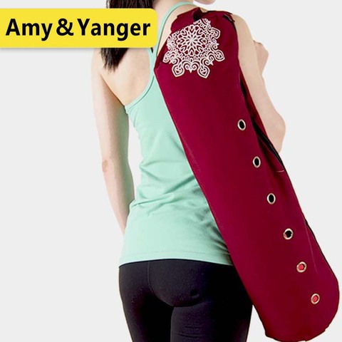 durable canvas cotton yoga mat bag with large zipper opening easy loading mat free shipping ► Photo 1/6