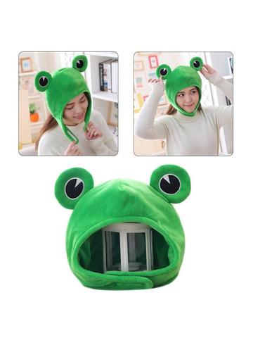 Funny Big Frog Eyes Cartoon Plush Hat Toy Green Headgear Cap Cosplay Costume F3MD ► Photo 1/6