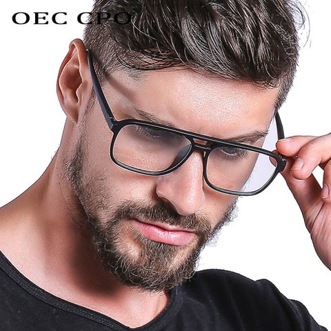 OEC CPO Anti Blue Light Blocking Filter Reduces Digital Eye Strain Fashion Men Optical eye glasses Frame Clear Lens Eyewear O407 ► Photo 1/6