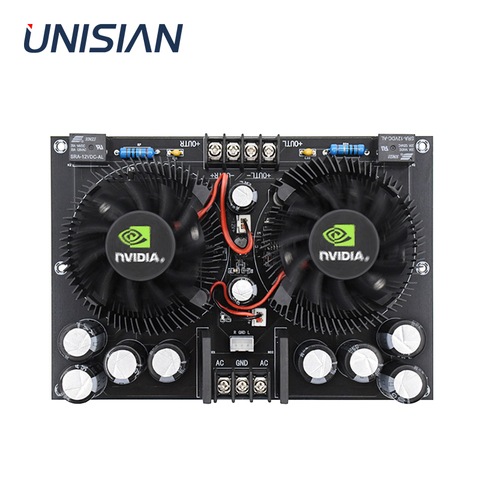 UNISIAN TDA7293 2.0 Channels Audio Power Amplifier Class-A 100W*2 High Power HIFI Digital Amplifiers Board Cooling Fan ► Photo 1/6