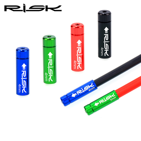 RISK 10PCS Shift/Brake Cable End Cap 4mm/5mm Mountain Road Bike Bicycle Line Pipe Waterproof  Aluminum Alloy Cap Tube Dust Cap ► Photo 1/6