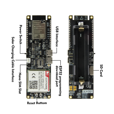 LILYGO® TTGO T-SIM7000G Module ESP32-WROVER-B Chip WiFi Bluetooth 18560 Battery Holder Solar Charge Development Board ► Photo 1/6