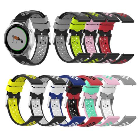 18mm Watch strap band For Garmin Vivoactive4s Sport silicoe Wristband For Garmin Vivoactive 4 Wrist bracelet 22mm double color ► Photo 1/6