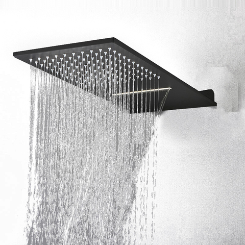 BAKALA Matte Black Stainless Steel Shower Head  Rainfall Shower Head With Waterfall Shower Wall Mounted ► Photo 1/6