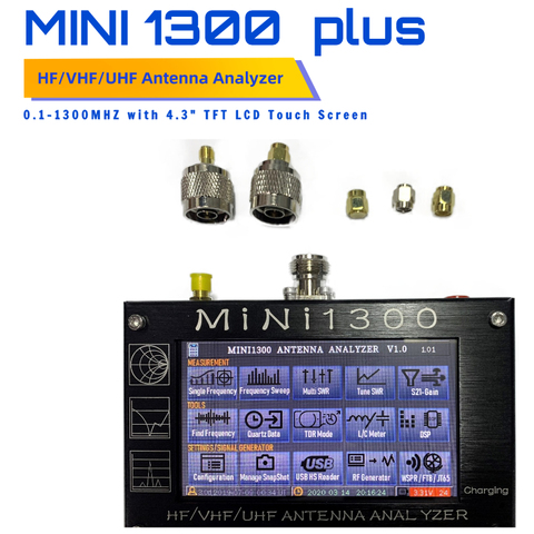 Antenna Counter MINI1300 HF/VHF/UHF Antenna Tester MINI-1300 Frequency 0.1-1300MHZ with 4.3