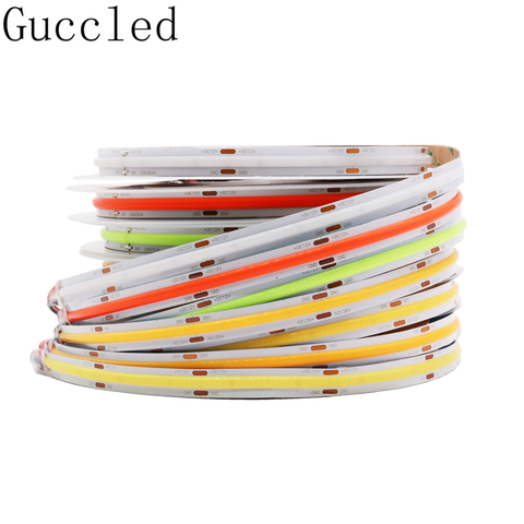 COB/FOB High Density Led Flexible Strip Light 384/582Leds/m ,10/14W RA80 White/Nature White/Warm White/Red/Blue/Green DC12 24V ► Photo 1/6