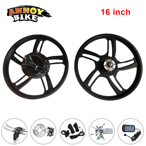 High Speed 16 inch Hob Motor Wheel Kit Electric Bicycle Motor Brushless Entire Completed Wheel Rear Drive 36V48V250W Gear Motor ► Photo 1/6