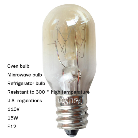 15W E12 Oven Light Bulb LED Filament Bulbs Yellow Decorative High Temperature Resistance 300 Degree AC110V for Refrigerator Oven ► Photo 1/6