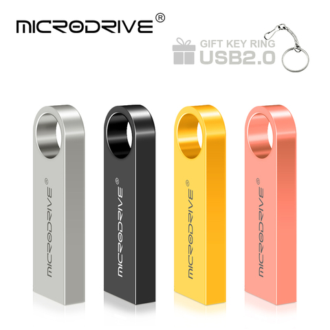 High speed Pendrive 128GB 64GB 32GB 16GB usb flash drive 32 gb pen drive super mini flash usb memory stick with key chain ► Photo 1/6