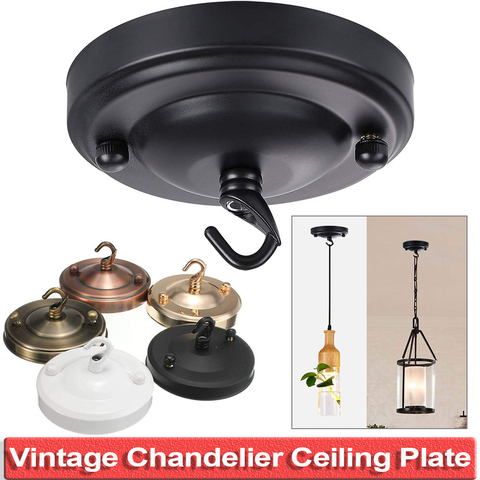 Vintage Iron Ceiling Plate Holder Hook Pendant Lamp Roof Sucking Retro DIY chandelier Accessories D40 ► Photo 1/6