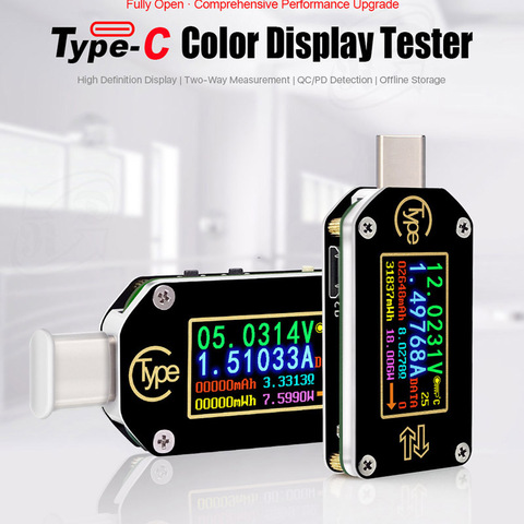 TC66/TC66C Type-C PD trigger USB-C Voltmeter ammeter voltage 2 way current meter multimeter PD charger battery USB Tester ► Photo 1/6