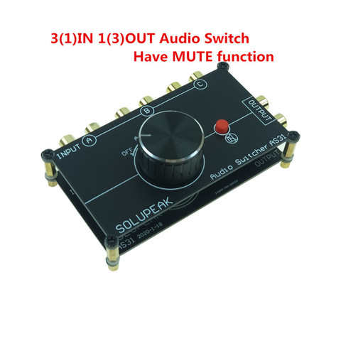 RCA stereo INPUT audio source signal Switch Switcher Splitter distributor selector box 3 IN 1 OUT for HIFI AUDIO amplifier amp ► Photo 1/6