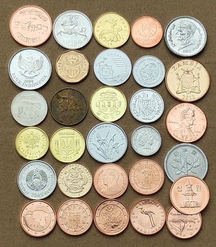 WORLD COINS SET COLLECTION LOT 30 COINS FROM 30 DIFFERENT COUNTRIES ALL UNC