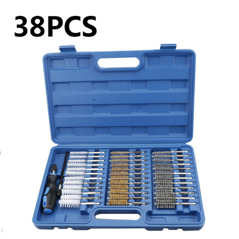38PCS/Set Industrial Wire Hex Shank Brush Set 1/4