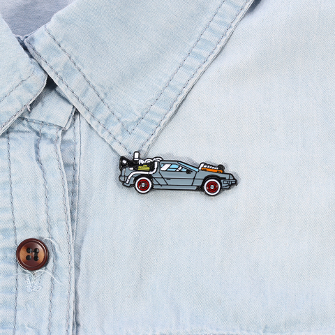 Back To The Future Hard Enamel Pins Brooch Women Backpack Bags Badge Car Model Movie Lapel Jewelry Gifts ► Photo 1/6