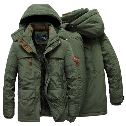 Thicken Warm Parkas Men Plus Size 5XL 6XL Hooded Military Winter Jacket Men Wool Liner Parka hombre Outwear Autumn Long Coat ► Photo 1/6
