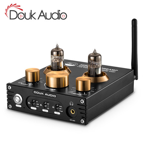 Douk audio HiFi Bluetooth 5.0 Tube Vacuum Preamplifier USB DAC APTX Home Stereo Audio Preamp Headphone Amp ► Photo 1/6